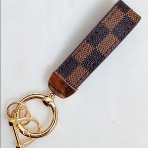 City chic luxe keychain and brown checkerboard
